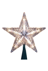 Kurt Adler Christmas Star Tree Topper Clear w Clear WW Lights 7 Inch
