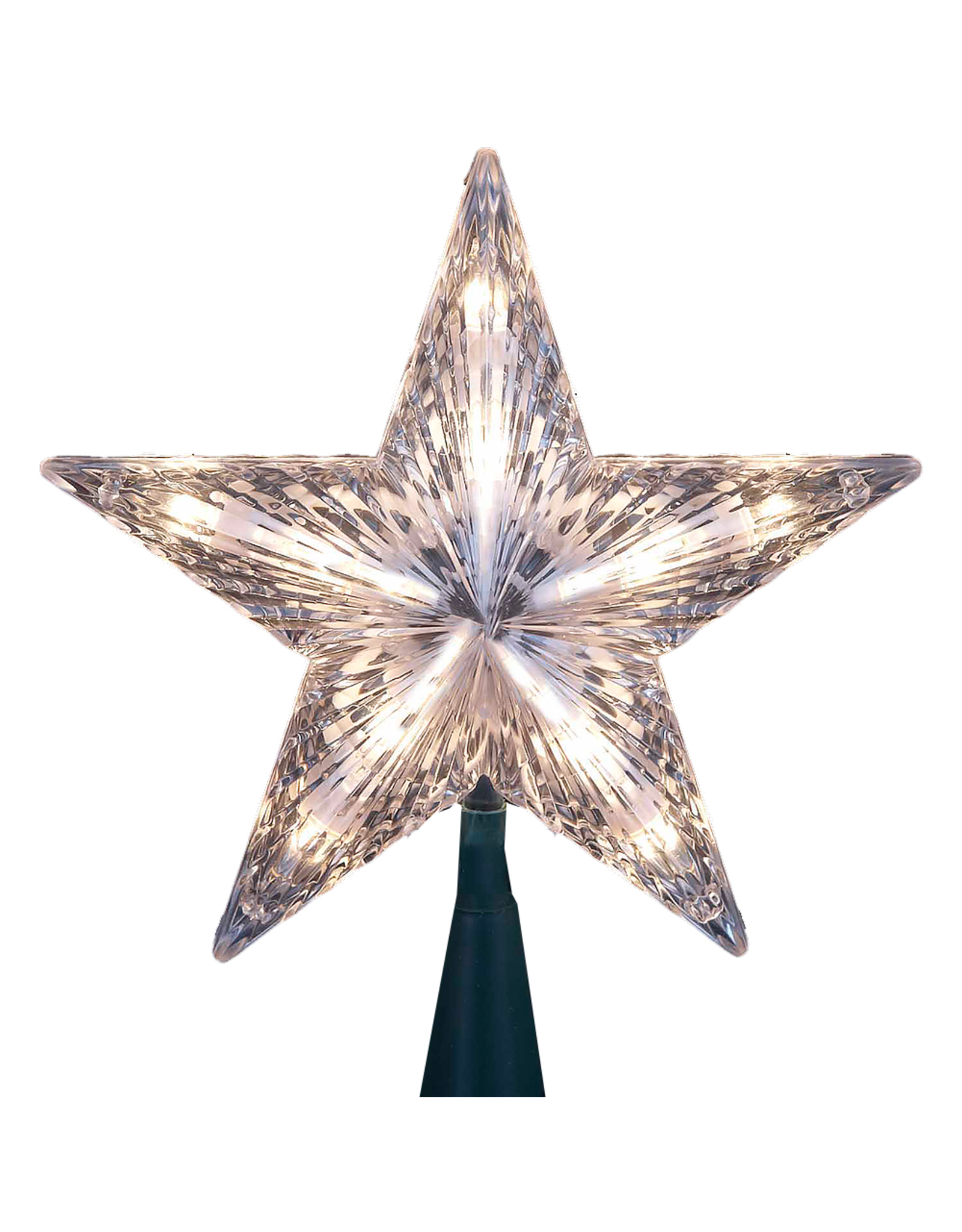 Kurt Adler Christmas Star Tree Topper Clear w Clear WW Lights 7 Inch ...