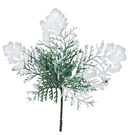 Kurt Adler Snow Cedar Pick Christmas Picks Flowers Floral Decor