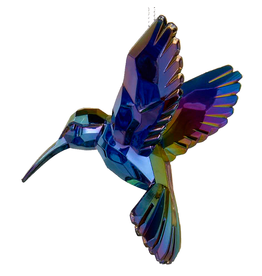 Kurt Adler Iridescent Hummingbird Acrylic Ornament Purple