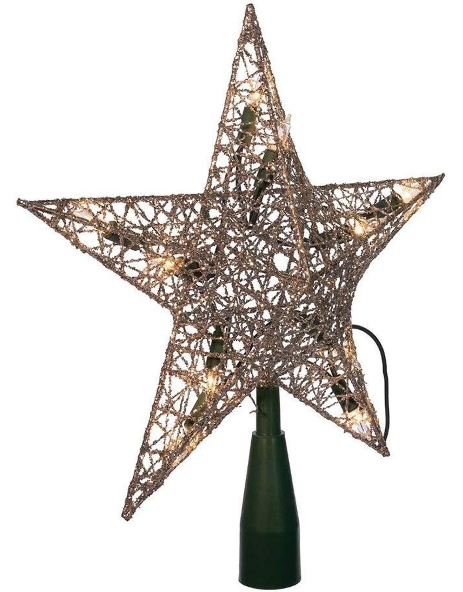 Kurt Adler Silver Wire Star Treetop 9-Inch W 10 Clear WW Bulbs