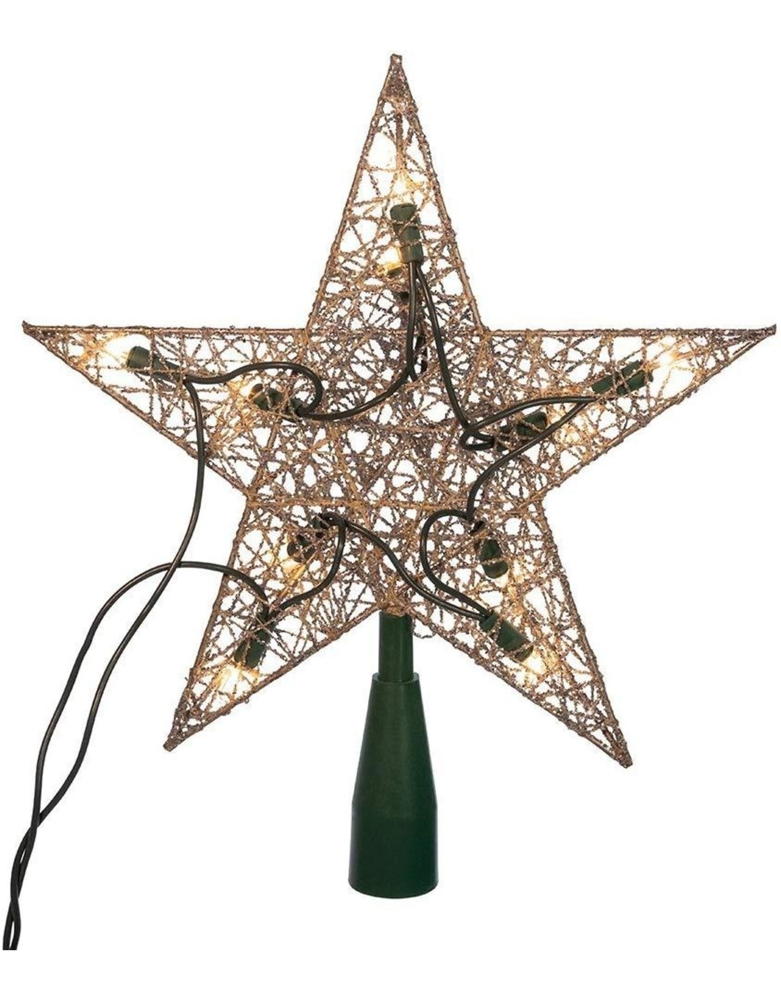 Kurt Adler Silver Wire Star Treetop 9-Inch W 10 Clear WW Bulbs