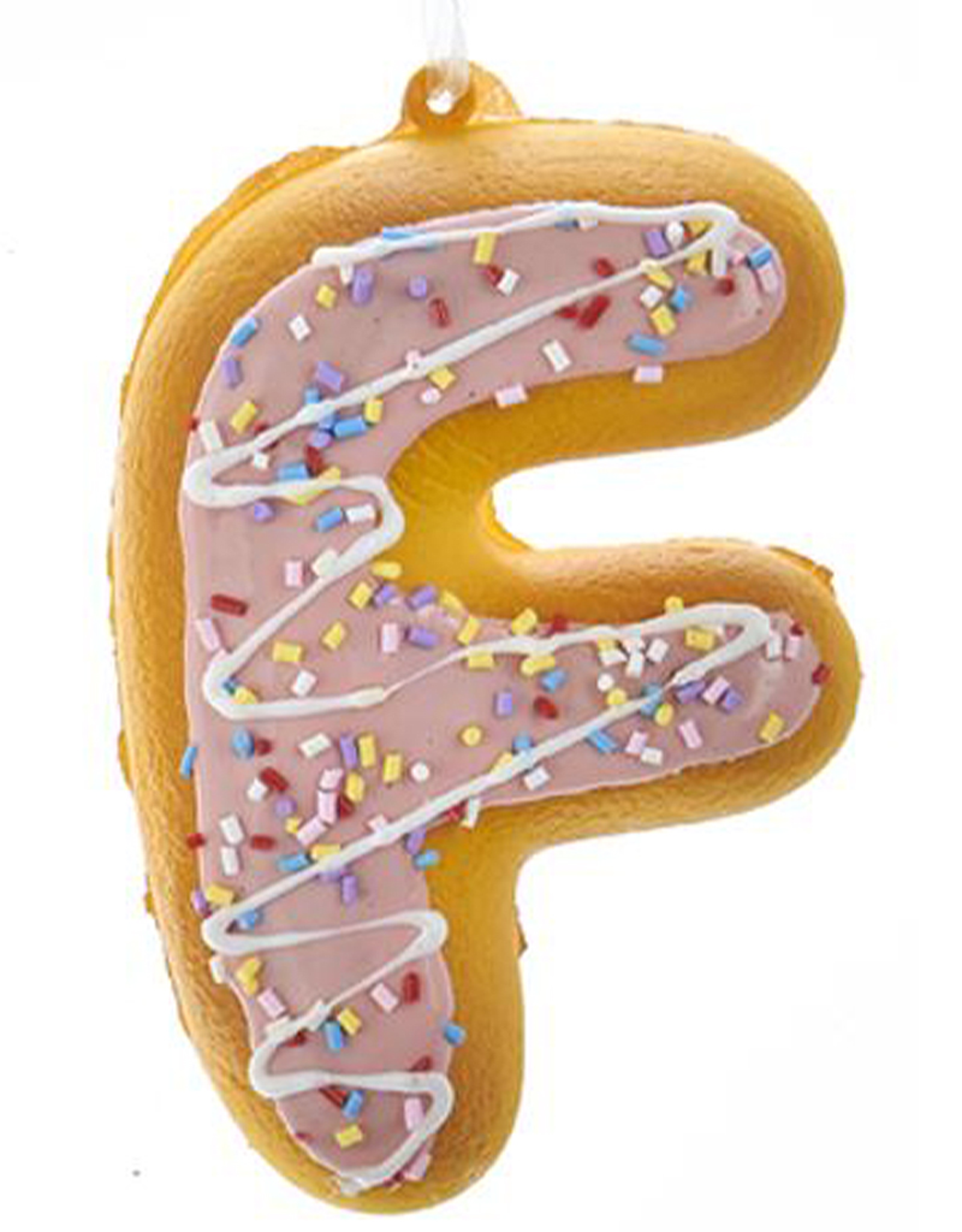 Kurt Adler Squeezable Donut Letter Ornament Initial F