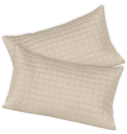 Home Source International Bamboo Box Quilted Standard Shams - Hemp Color