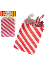 Party Favor Bags 12Pk Red Diagonal Stripes by Party Partners