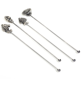 Zodax Coquilles Sea Life Cocktail Stirrers Set of 4 Assorted