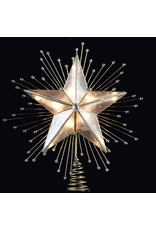 Kurt Adler Capiz Star Christmas Tree Topper 5 Point w Beaded Rays