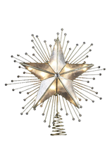 Kurt Adler Capiz Star Christmas Tree Topper 5 Point w Beaded Rays