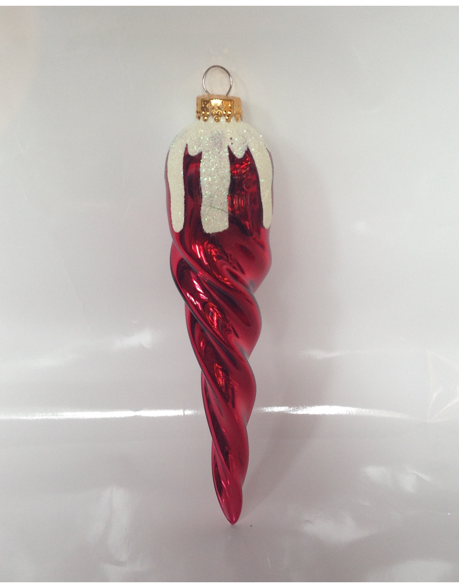 Kurt Adler Glass Christmas Deco Ornament Spiral -D