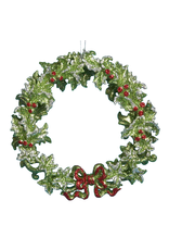 Kurt Adler Green Holly Wreath Christmas Tree Ornament 5 inch