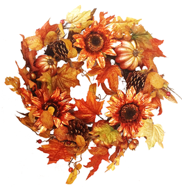 Darice SALE Copper Metallic Sunflower Fall Wreath 24 inch SALE DISPLAY