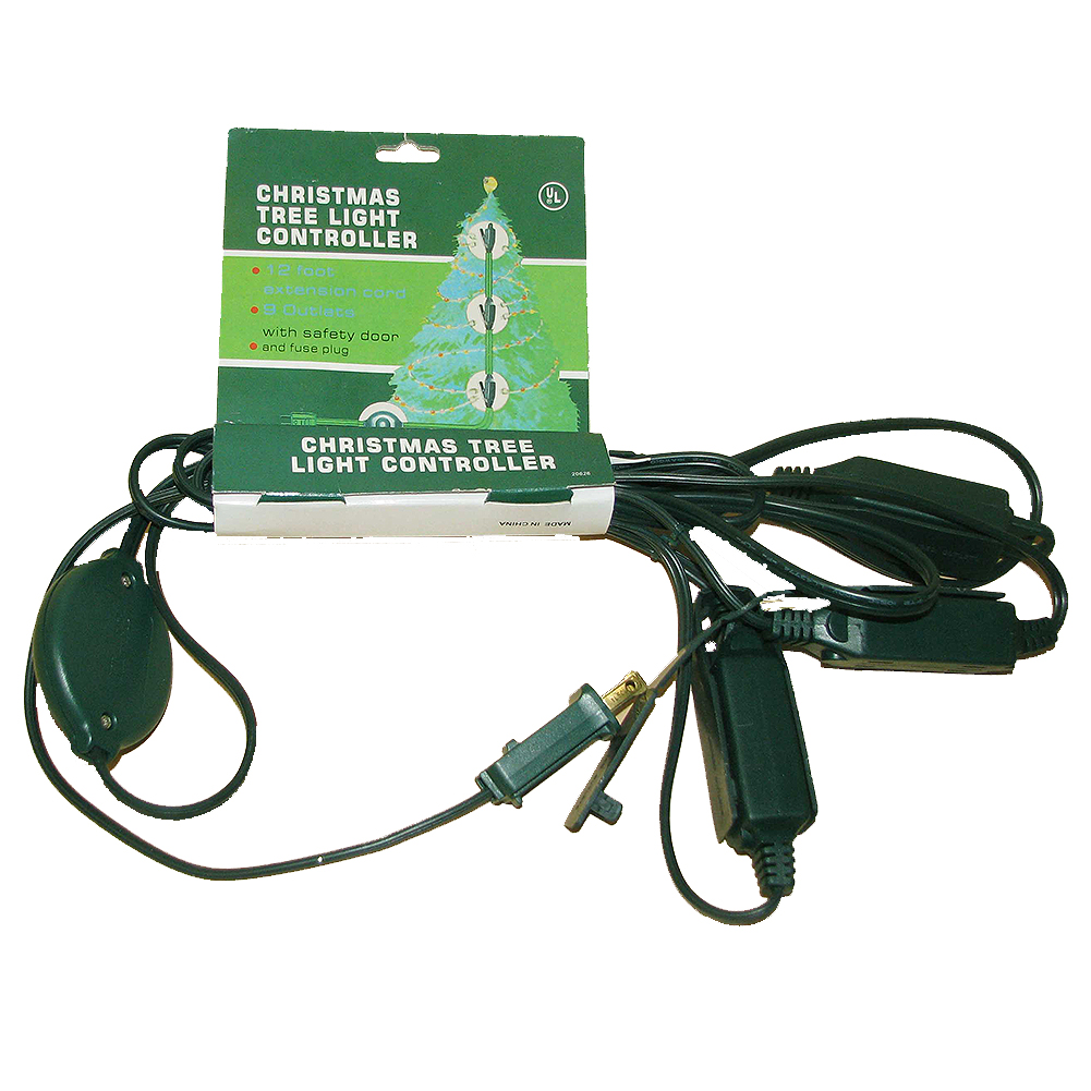 Kurt Adler 12ft Extension Cord W 9 Outlets Christmas Tree Light Controller  - Digs N Gifts