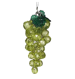 Kurt Adler Beaded Acrylic Wine Grapes Ornaments Green