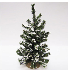 Darice Mini Christmas Tree Snow Glittered w Burlap Base 18 inch