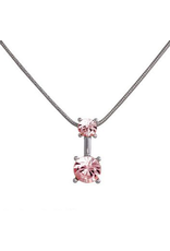 Annaleece Necklace Sweet Light Rose Rhodium Pendant with Crystals