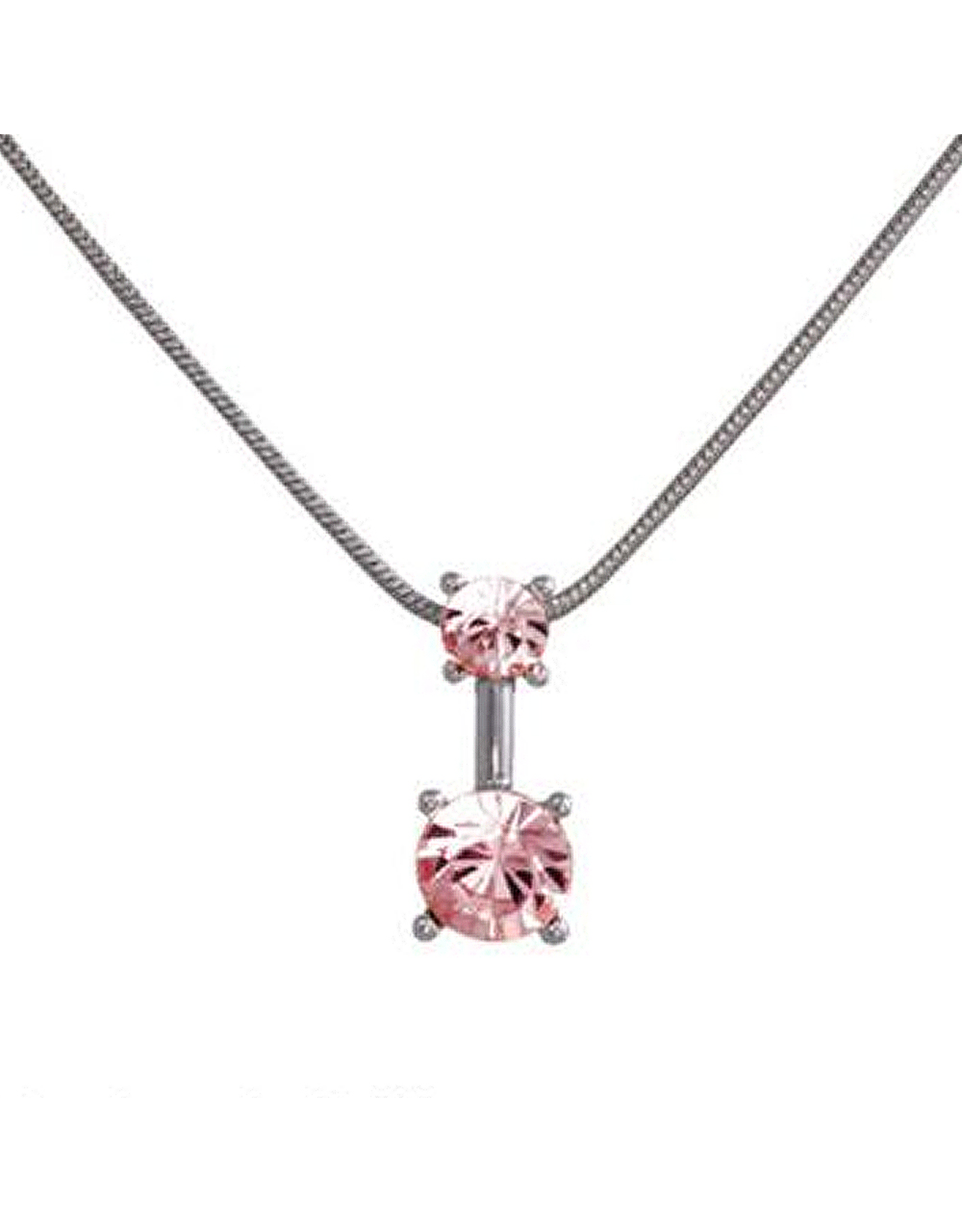 Annaleece Necklace Sweet Light Rose Rhodium Pendant with Crystals