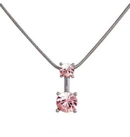 Annaleece Necklace Sweet Light Rose Rhodium Pendant with Crystals