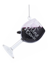 Kurt Adler Wine Glass Ornament Its Time To Wine Down 4 Inch