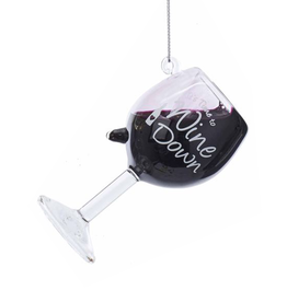 Kurt Adler Wine Glass Ornament Its Time To Wine Down 4 Inch