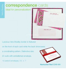 Vera Bradley Nantucket Red Correspondence Cards