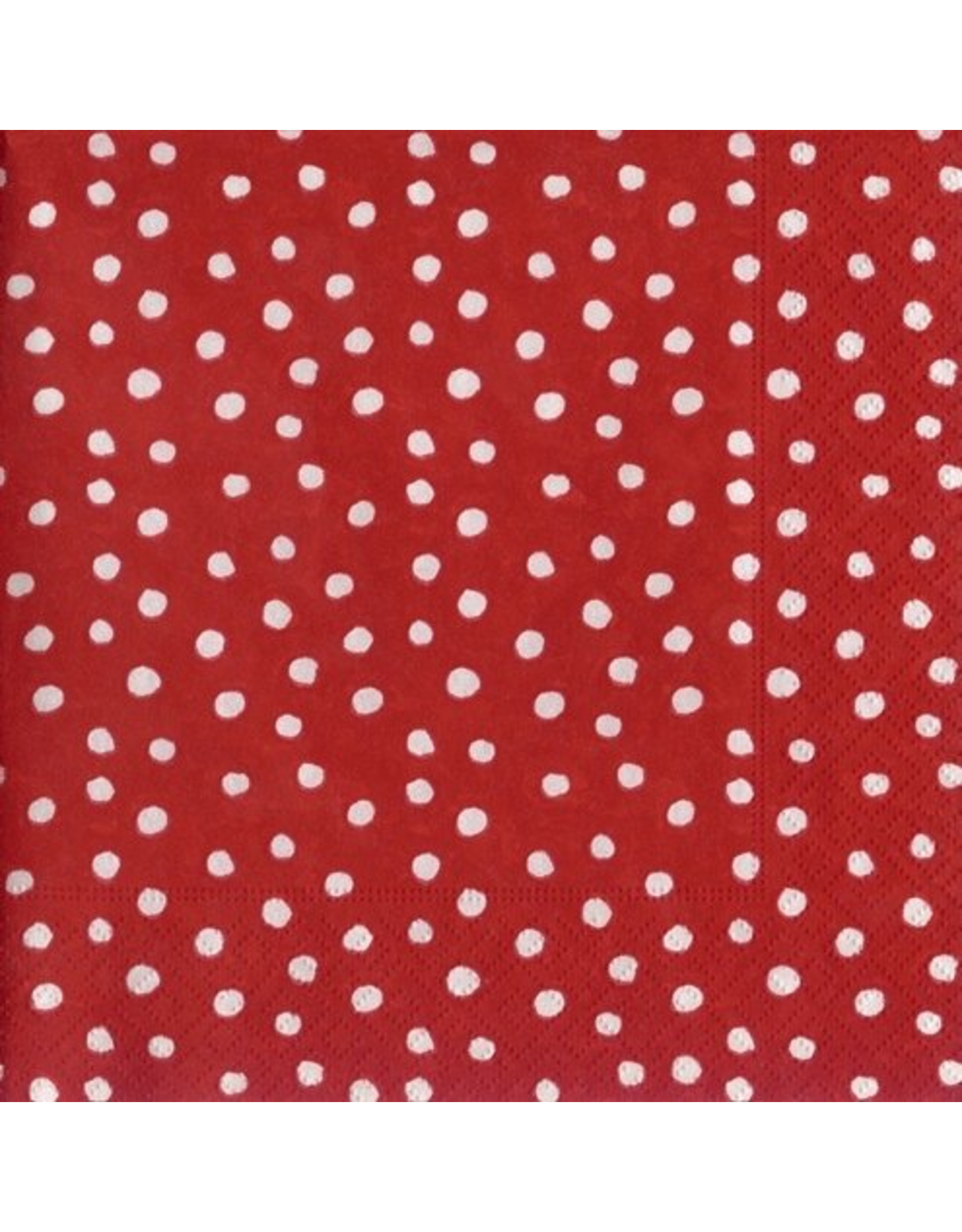 Caspari Paper Lunch Napkins 20ct Small Dots Red