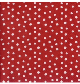 Caspari Paper Lunch Napkins 20ct Small Dots Red