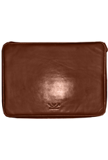 White Wing Label Leather Computer Case in Chestnut