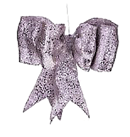 Silver Glitter Bow SM 8 Inch