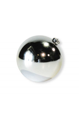 K&K Interiors Christmas Decor B7630LG Large Silver Shiny Ball Ornament