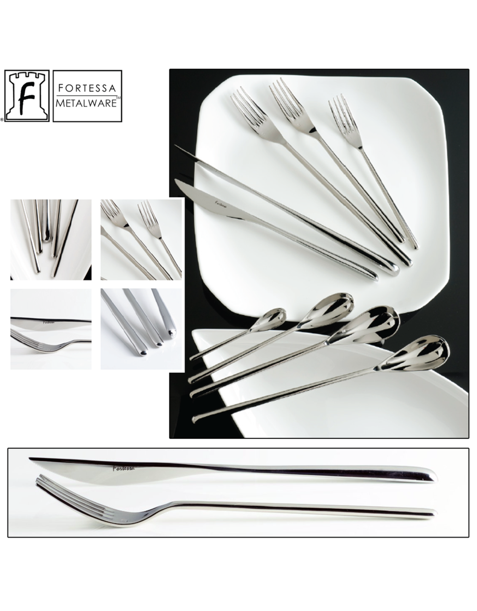 Fortessa Dragonfly Stainless Steel Flatware Set 5-Piece Setting