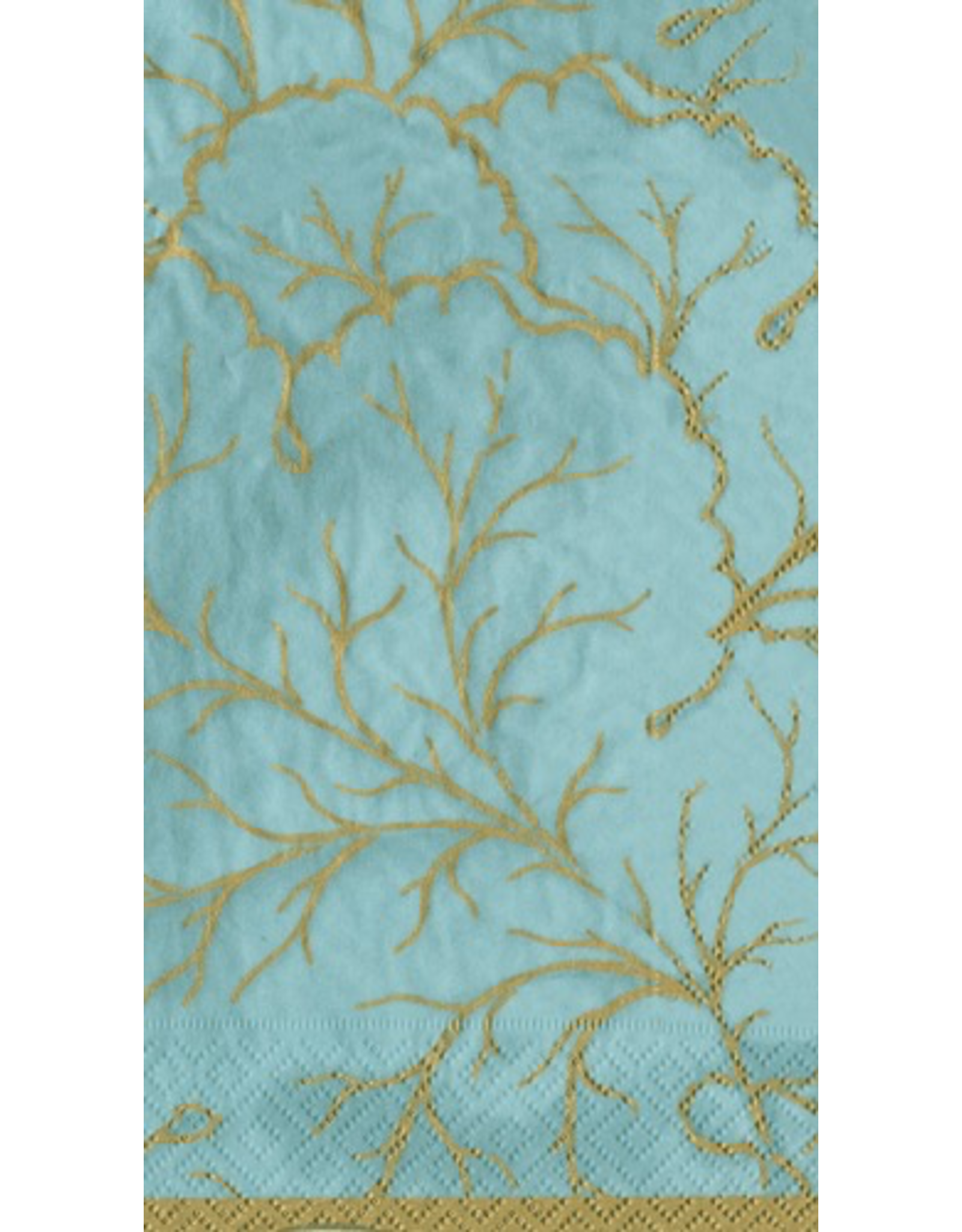 Caspari Paper Guest Napkins 15pk Gilded Majolica Aqua