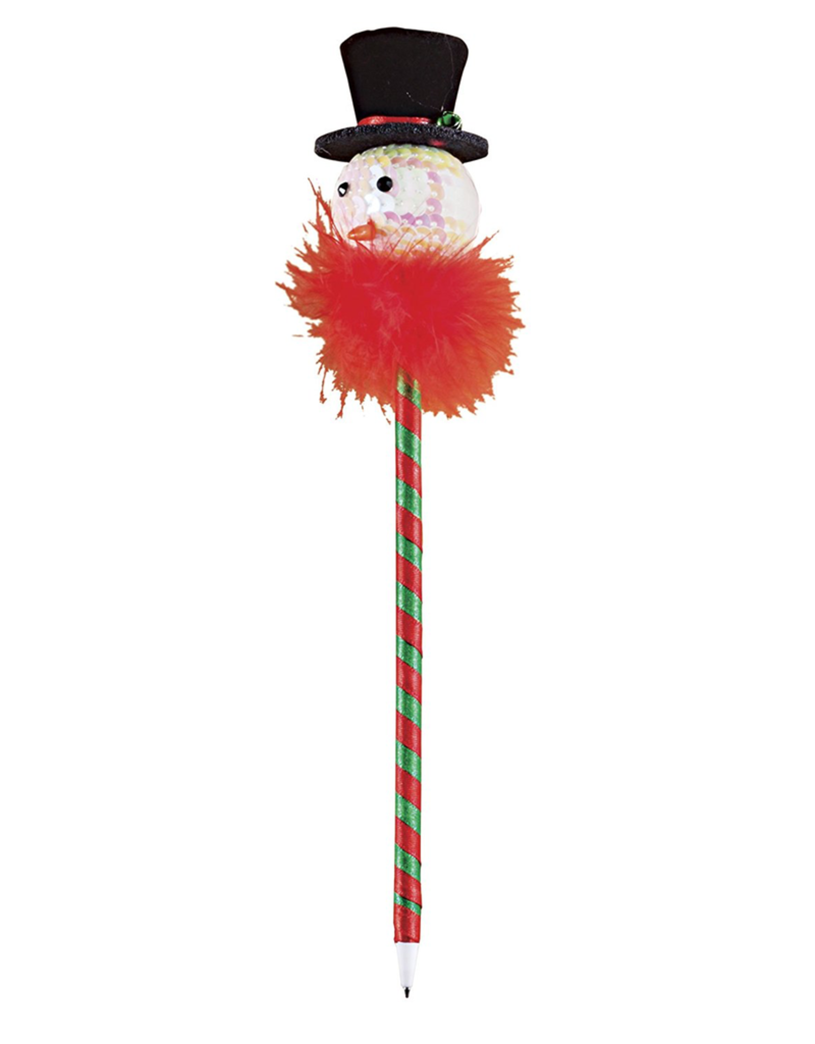 DMM Gifts Snowman Scribblers Holiday Pen w Sequined Top Hat Snowman w Fur