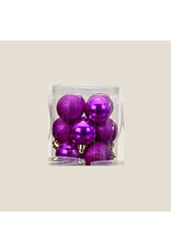 Kurt Adler Fuchsia Shatterproof Ball Ornaments Shiny and Glittered Set of 32