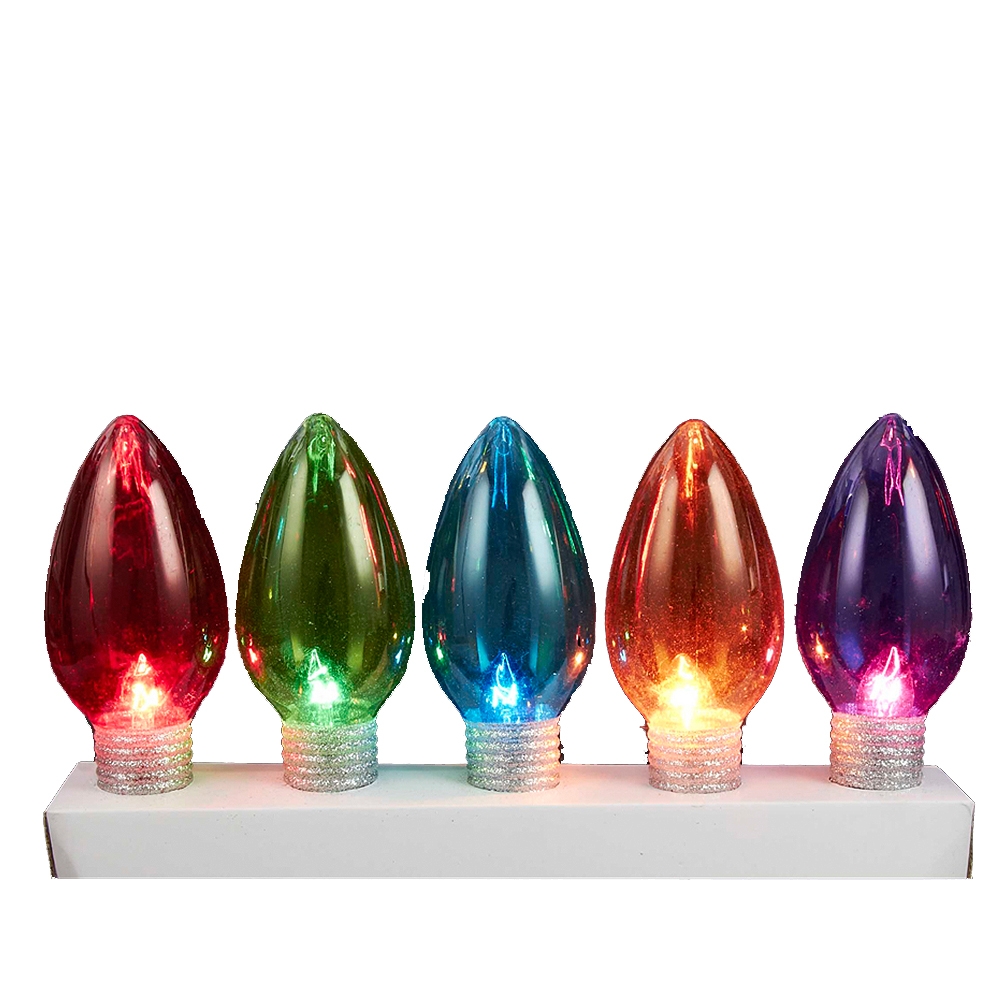 Kurt Adler Christmas Lights 5 Large Oversized Plastic Christmas Bulbs ...