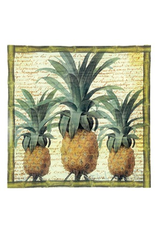 Paolo Crisante Decoupage Art Glass Plate Pineapples