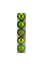 Kurt Adler Christmas Shatterproof Ball Ornament 60MM Set of 5 Green