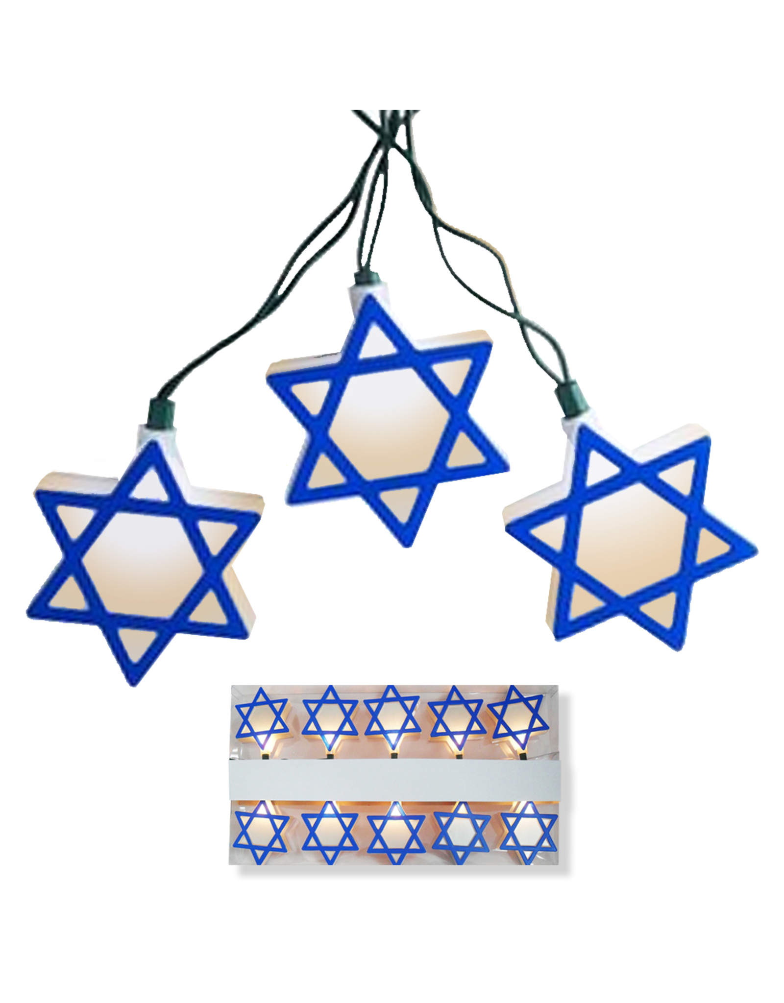 Kurt Adler UL 10-Light Hanukkah Star Of David Light Set