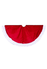 Kurt Adler Christmas Tree Skirt Red Velvet w White Fur Trim Tree Skirt 48D