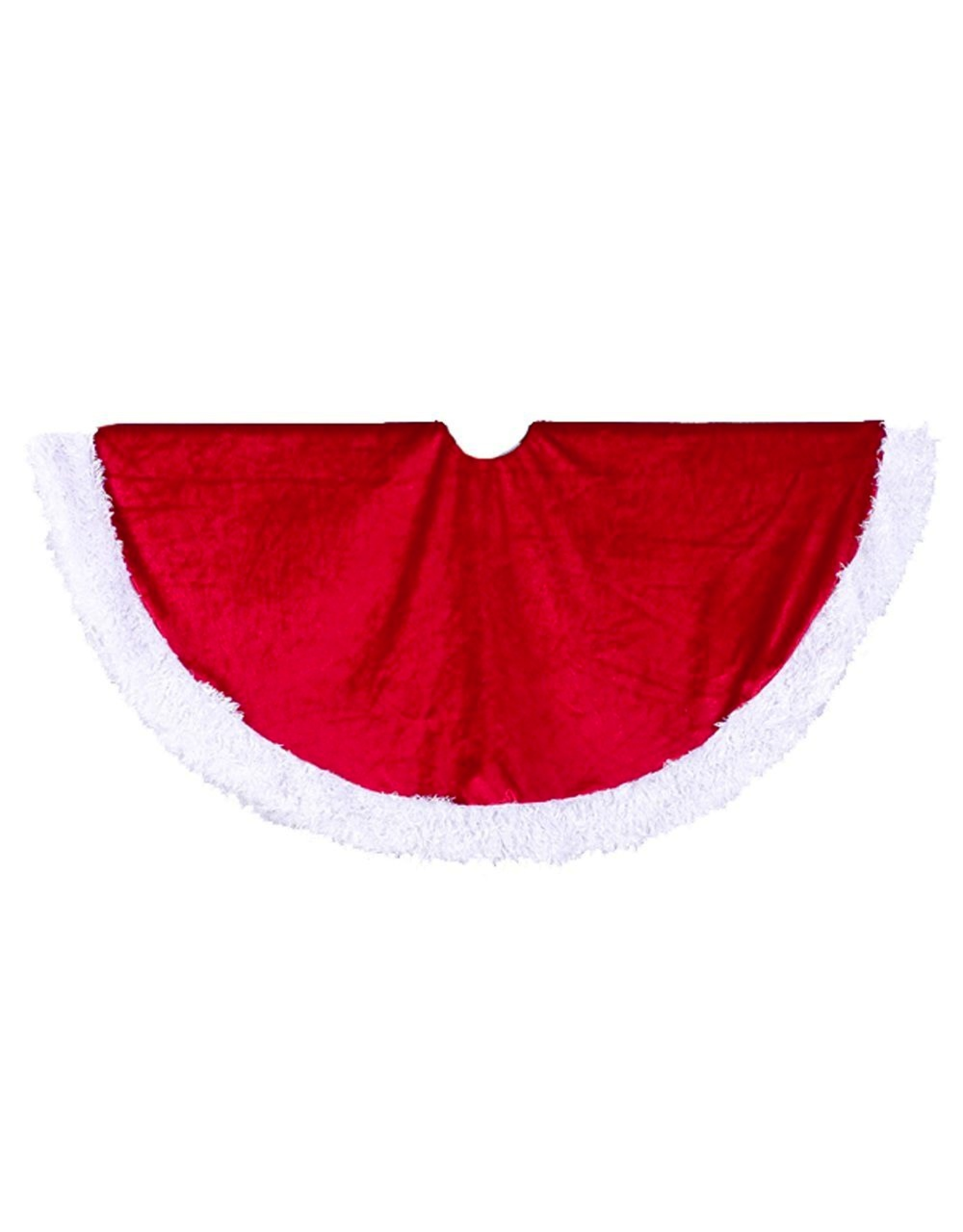 Kurt Adler Christmas Tree Skirt Red Velvet w White Fur Trim Tree Skirt 48D