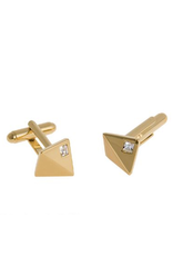 Annaleece Cuff Links Edgy Gold w Crystals by Annaleece Mens Collection