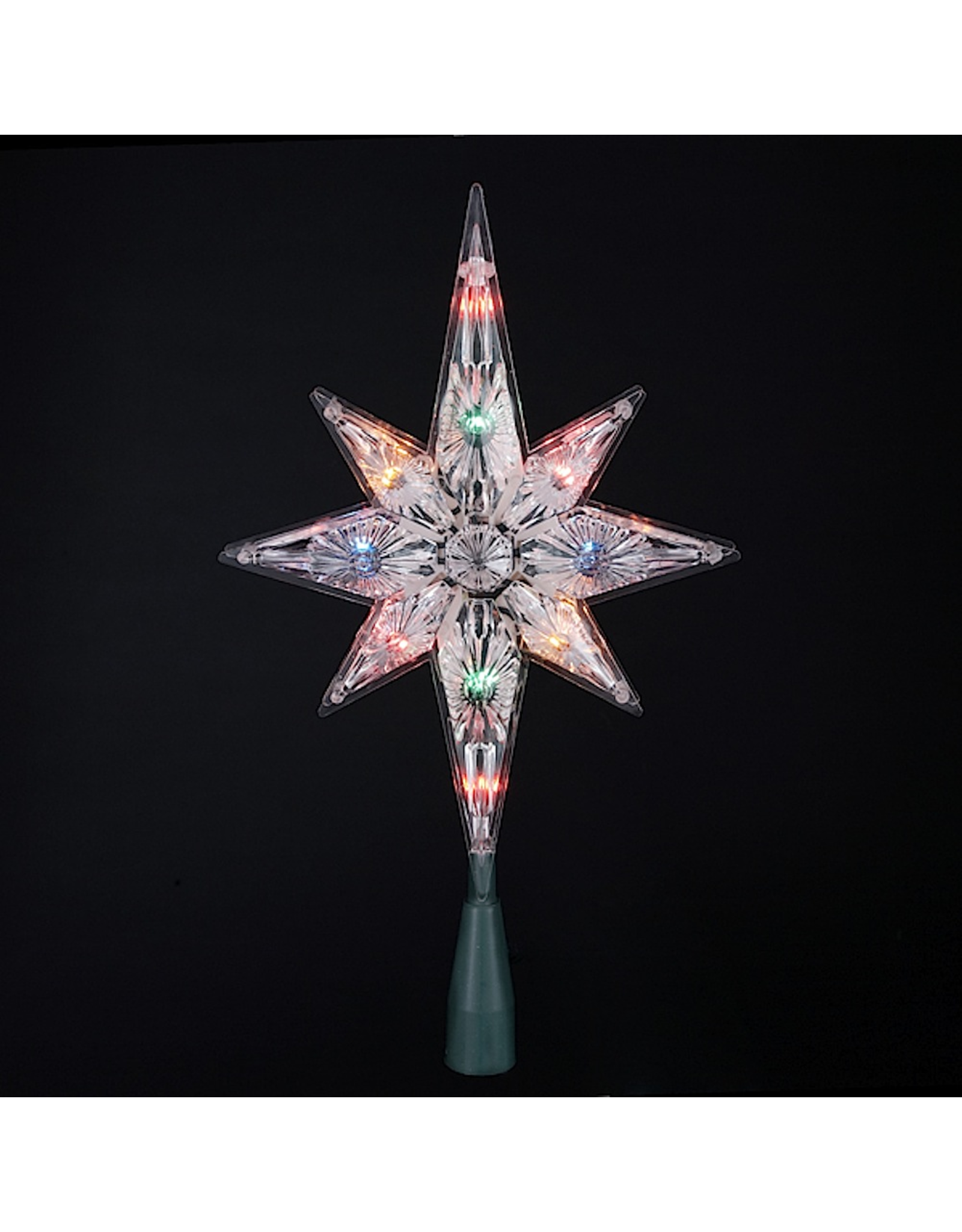 Kurt Adler Christmas Tree Topper Polar Star Topper w Multi Colored Lights 11L