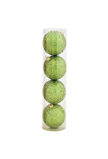 Kurt Adler Shatterproof Ball Ornaments Green Glittered 80MM Set of 4