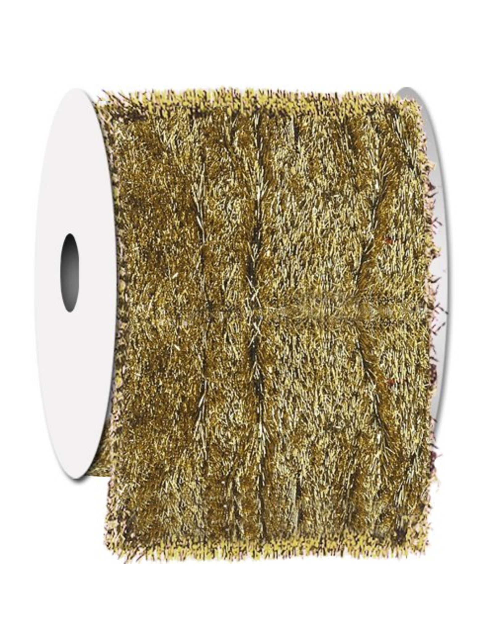 Ribbons Trims Gold Tinsel Town Ribbon w Fabric Back Wired