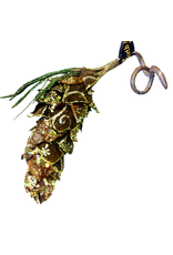 Premier Christmas Flowers Floral Glittered Pinecone Ornament