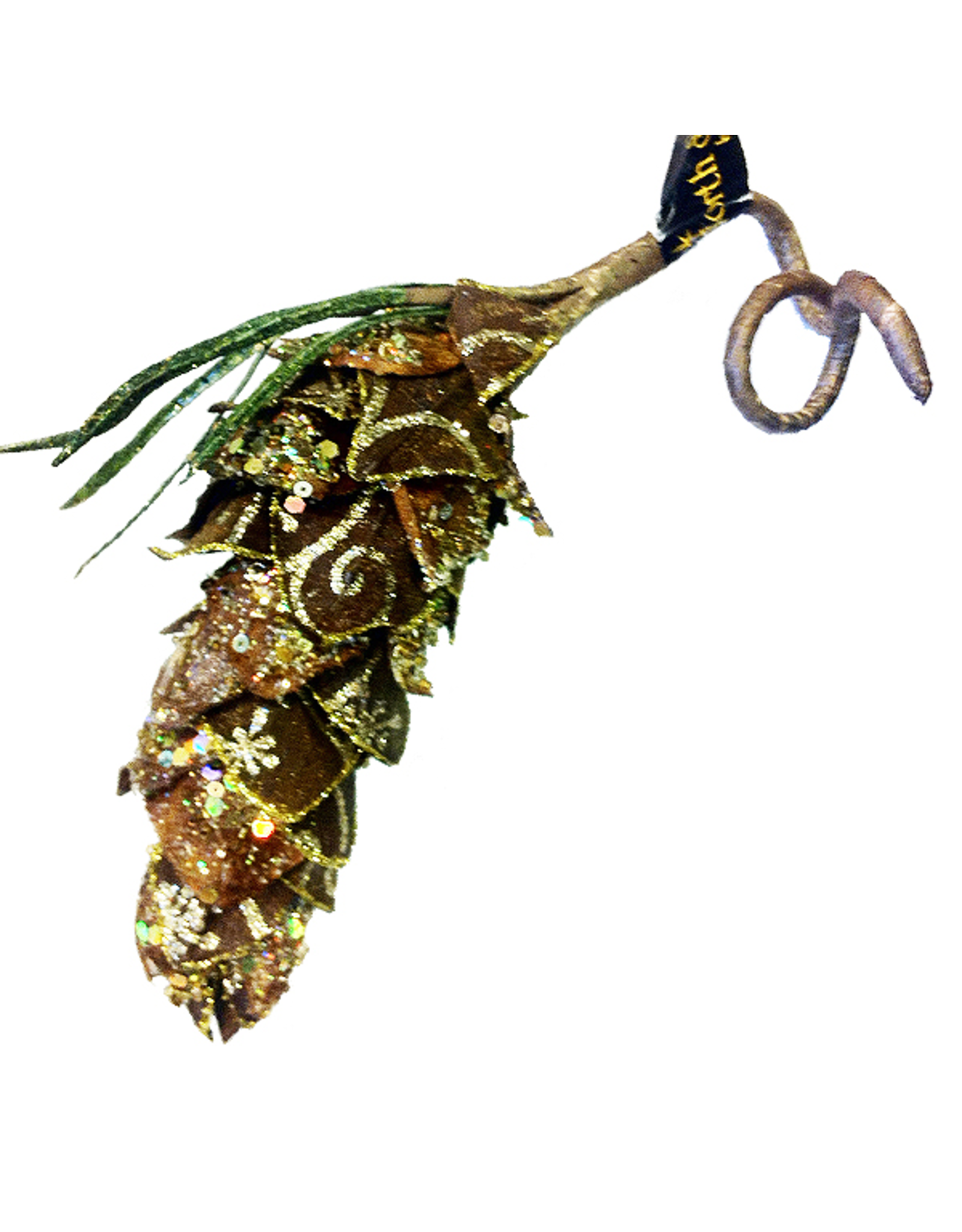 Premier Christmas Flowers Floral Glittered Pinecone Ornament
