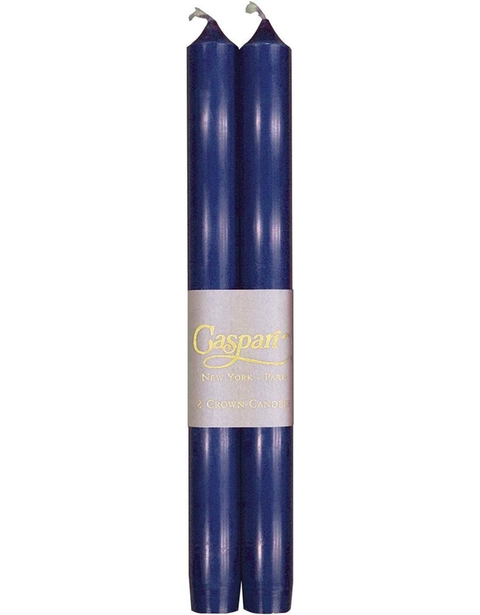 Caspari Crown Candles Tapers 10 inch 2pk Marine Blue