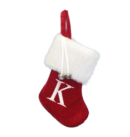 Kurt Adler Monogrammed Initial Letter K Miniature Stocking