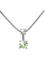 Annaleece Necklace Sweet Light Green Rhodium Pendant with Crystals