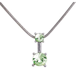 Annaleece Necklace Sweet Light Green Rhodium Pendant with Crystals