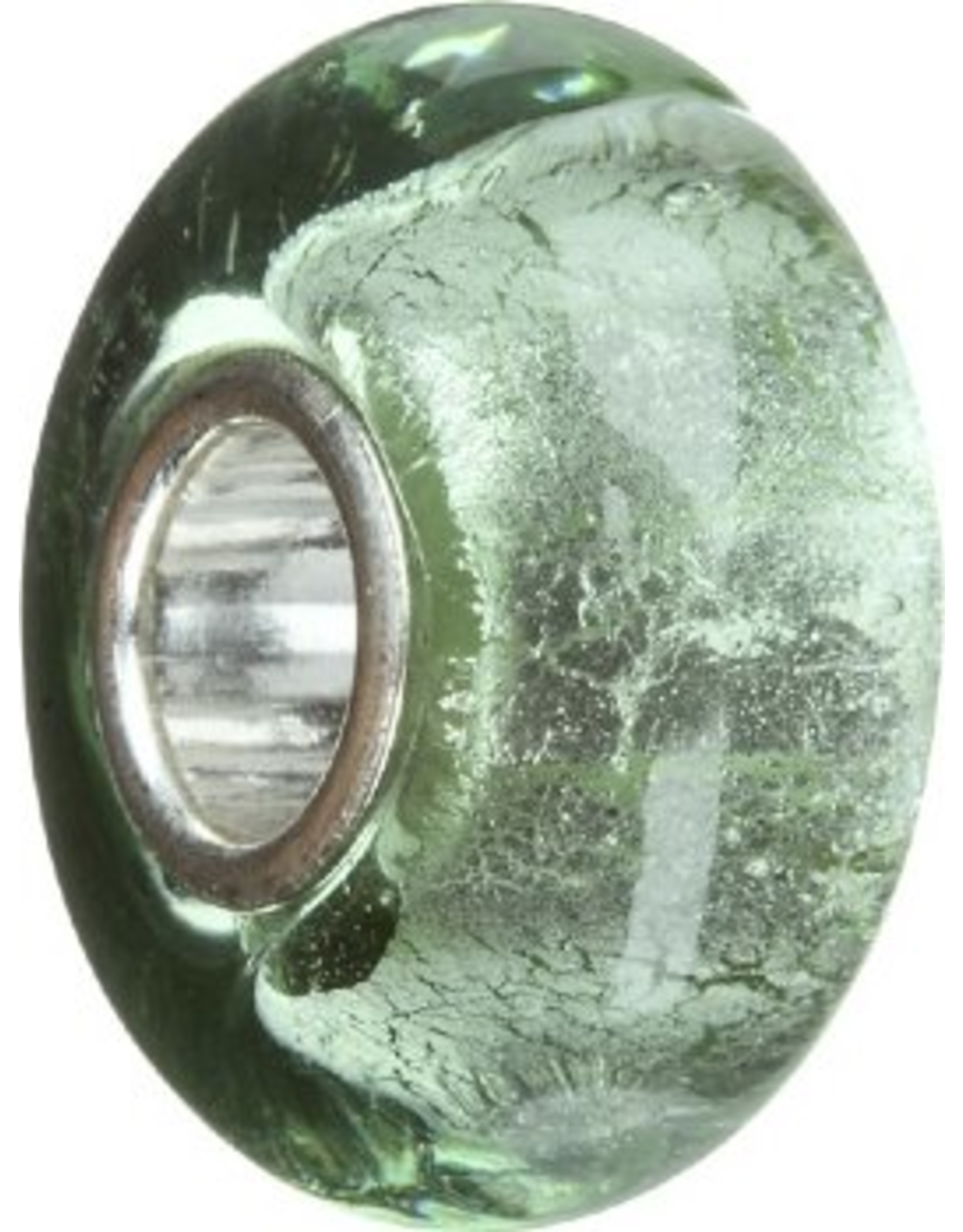 Chamilia Charm Murano Glass Bead O-70 Green with Silver